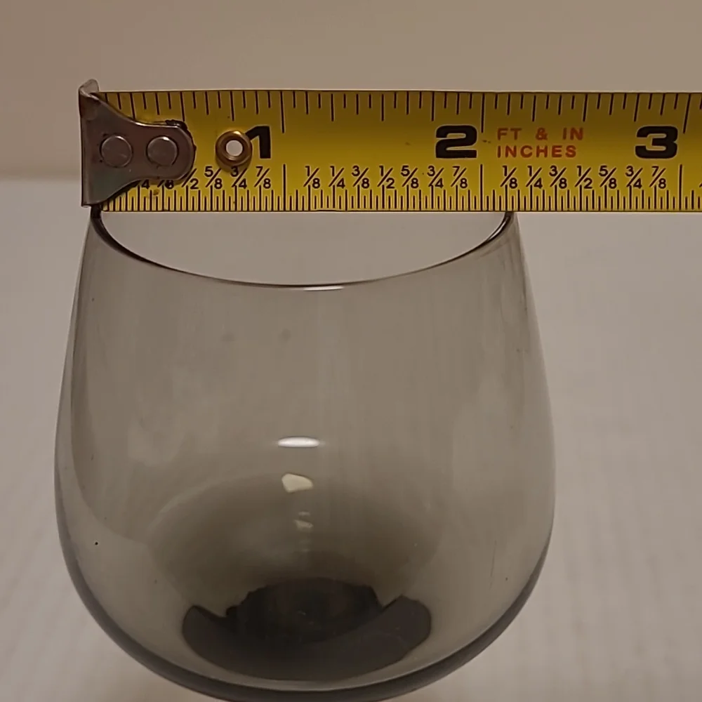 Beautiful Set of 6 Smoke Gray Stemware